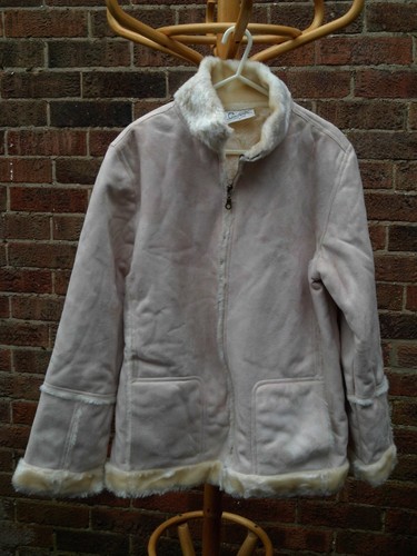 Ladies beige faux sheepskin