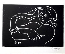Matisse signed Original linocut hand printed c1950s from original block