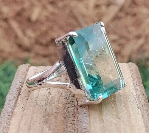 Aquamarine prong ring 925 - prong,