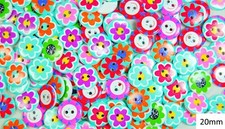 Wooden Buttons Printed Cute