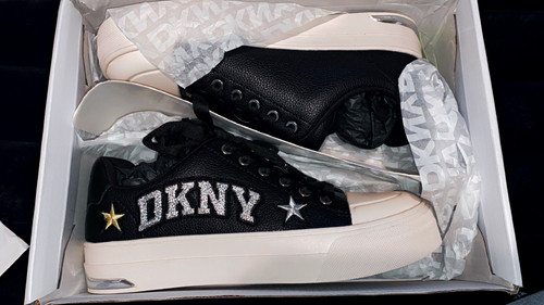Dkny black white leather low - dkny, &