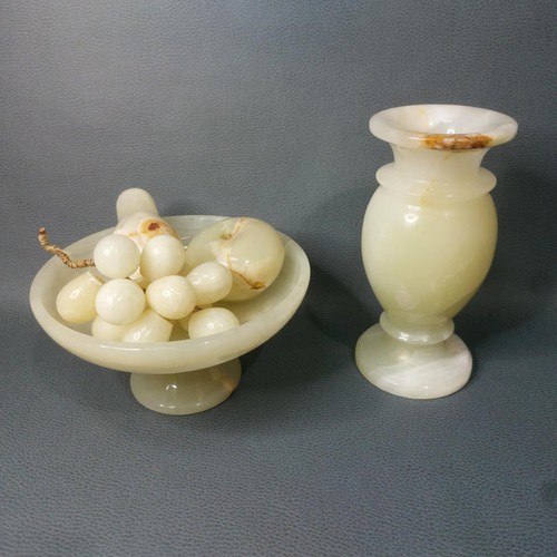 Vintage onyx pedestal fruit - onyx,