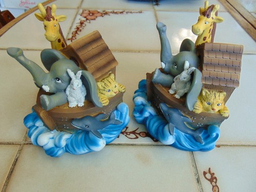 Noah ark bookends resin - noah’s,