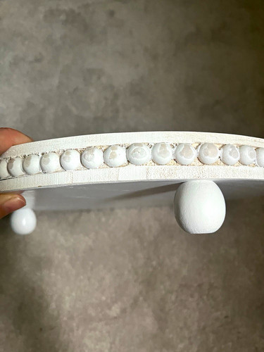 Large round white painted wood - large,