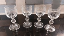 Set of 4 Vintage Bohemia Glass