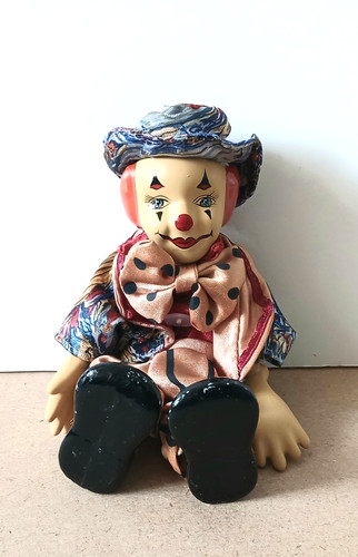 Vintage porcelain clown - vintage,