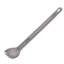 Ultralight Titanium Spork/Spoon in silver with bag for camping