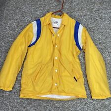 Vintage 70s COACHMAN Button Snap Coach Windbreaker Jacket Size Small Yellow READ