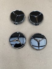 2204000125 Mercedes Benz Black Wheel Centre Caps X4