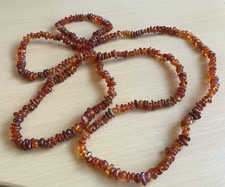 Vintage Long Natural Amber Necklace/ 154cm approx
