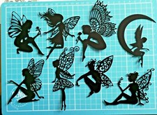 8 Large Black Fairy/Fairies