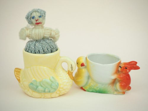 Vintage egg cups - vintage, swan