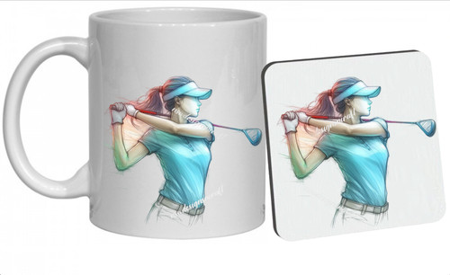 Personalised golfer coffee mug - personalised,
