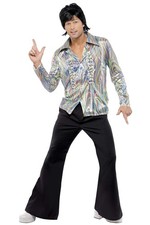 Smiffys 70s Retro Costume, Black (Size XL)