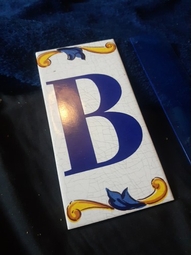 Vintage ceramic tile letter - vintage,