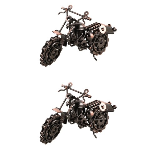 Retro iron motorcycle statue - iron,