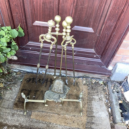 Antique vintage brass hearth - vintage,