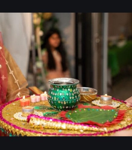 Mehndi thaal tray - plate, decor