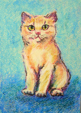 Ginger Cat Framed Original Oil