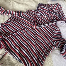 Ladies Tracksuit Honeypunch 2 Piece Hoody + Wide Trousers Stripe Large Casual