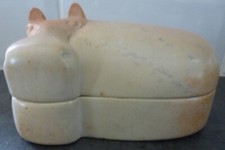 Hand Carved Stone Hippo Hippopotamus Trinket Storage Box