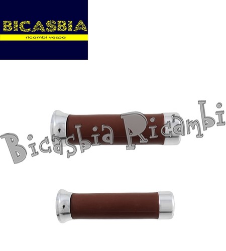 19774 brown grips with chrome - 19774,