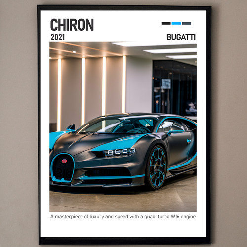 Bugatti chiron supercar poster - bugatti,