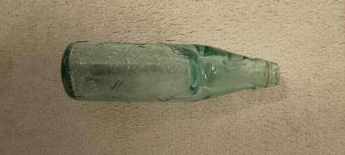 Antique glass codd neck bottle - glass,