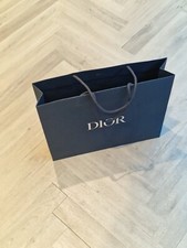 DIOR  Medium BLUE pebble gift shopper paper Carrier Bag new 42 x 10 x 35
