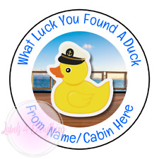 Personalised Cruise Ship Duck Stickers Tag Luck Found Cabin Royal Boat Hide