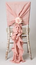 CHIFFON HOODS & RUFFLES DECOR CHIAVARI CHAIR COVER WEDDING Various Colours