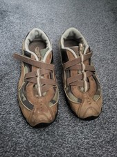 skechers ladies rip- fastening tan trainers size 6 pre owned