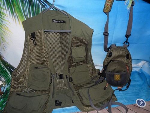 Fly fishing vest waistcoat and - fly,