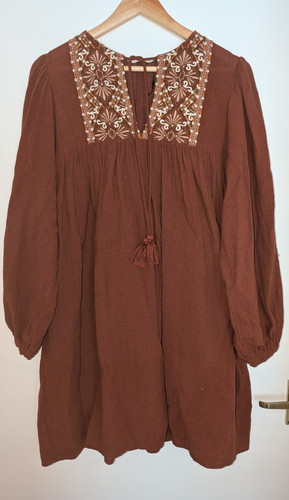 Zara brown embroidered - brown,