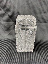 Antique Davidson Glass Lidded Candy Dish  Hearts and Diamonds