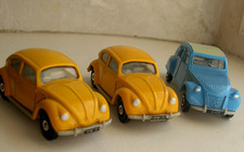 Lot of 3 CORGI VW Beetle x 2 + Citroen 2cv 1/50 scale approx set bundle die-cast