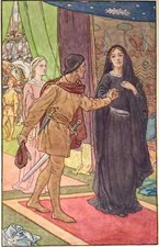 Original Leonard Leslie Brooke Painting "The Betrothed, the Constable's Wooing"