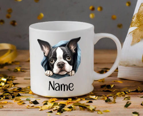 Boston terrier dog peeping - dog,