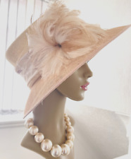 Wedding Hatby Peter Martin Natural Fibre Feather Flower Occasion Hat Beautiful