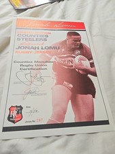 Rare Signed Jonah Lomu Rugby Union Certificate Counties Manukau