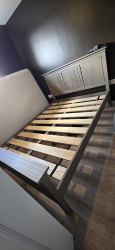 Grey wooden double - grey, frame