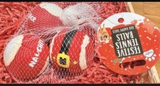 3 Pack Festive Tennis Balls Christmas Themed Balls for Dogs Santa Naughty Nice