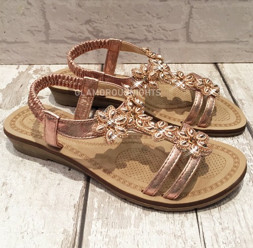 Ladies rose gold floral trim - ladies,