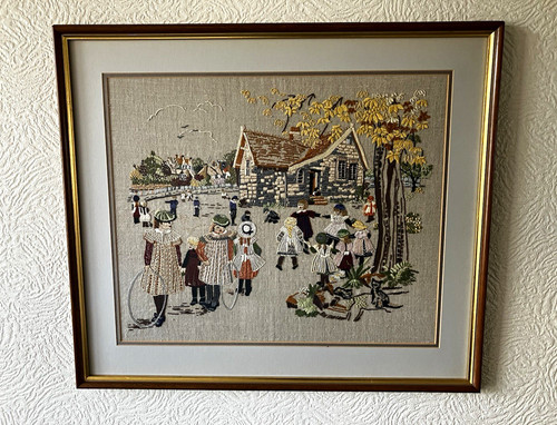 Framed finished embroidery - framed,