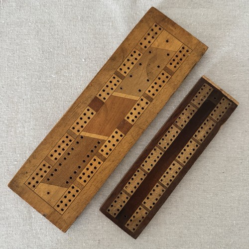 Vintage wooden cribbage boards - wooden,