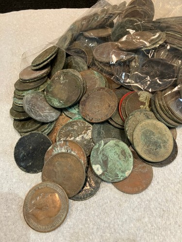 Copper coins scrap old - copper, gb