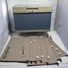 Vintage Metal Documents Carry Case Expandable Lockable With 2 Keys & 10 Dividers