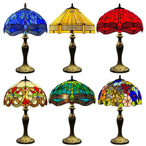Tiffany style table lamp - table,