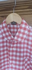 Penny Beagle Collar Red And White Check Gingham Shirt Large Vintage Mod Skinhead
