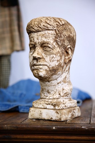 Antique hat stand head display - hat,
